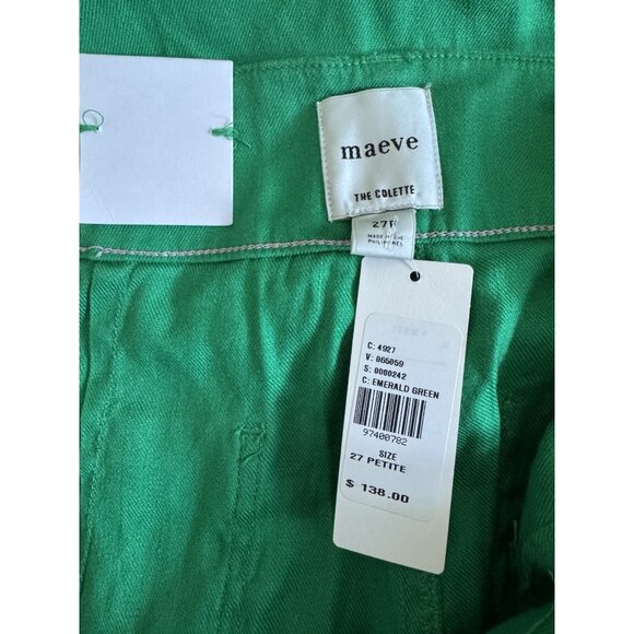 NWT Size 27P -The Colette Linen Blend Crop Wide-Leg Pants in Green (NWT USD 138) - Picture 8 of 16